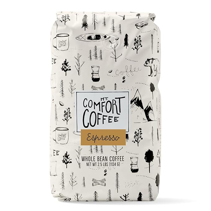 Mt. Comfort Coffee Espresso Roast 2.5lb - Flavor Notes of Chocolate &amp Caramel - Roasted Whole Beans