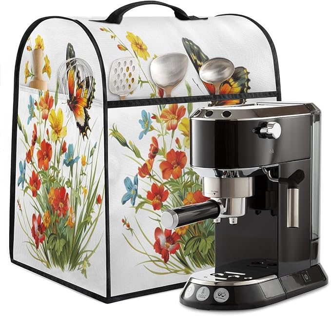 cfpolar Kitchen Aid Mixer Cover Compatible with 6-8 Quarts Flower Butterfly Floral Animal Stand Mixer Cover Kitchen Aid Mixers Accessories Appliance Organizer Bag Dust Covers with Zipper Pocket