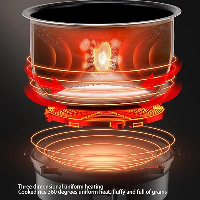 Portable Rice Cooker Mini Car Rice Cooker 2L with Insulation Function Non Stick Coating Steaming Basket for Travel Cars