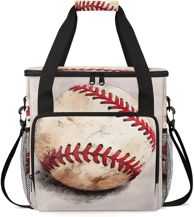 Oil Painting Baseball Coffee Maker Carrying Bag Graffiti Baseball Travel Storage Bag Compatible with K-Mini or K-Mini Plus Single Serve Coffee Brewer Carrying Case with Pockets &amp Shoulder Strap