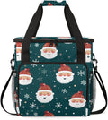 Xmas Santa Claus Coffee Maker Carrying Bag Bright Santa Claus Travel Storage Bag Compatible with K-Mini or K-Mini Plus Single Serve Coffee Brewer Carrying Case with Multiple Pockets &amp Shoulder S
