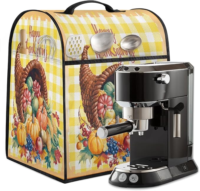 cfpolar Kitchen Aid Mixer Cover Compatible with 6-8 Quarts Thanksgiving Autumn Food Stand Mixer Cover Kitchen Aid Mixers Accessories Appliance Organizer Bag Dust Covers with Zipper Pocket