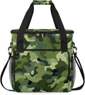Green Camo Coffee Maker Travel Bag for Keurig K-Mini/K-Mini Plus Insulated Waterproof Tote with Pockets for K-Cup Portable Single-Serve Brewer Case