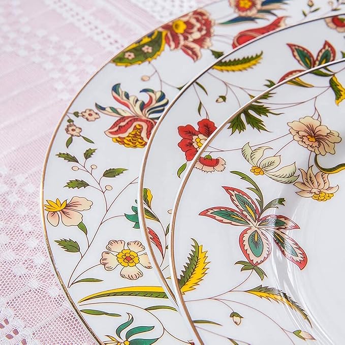 High-End Dinner SetCeramics Dinner Sets Cereals Bowl &amp Soup Pot &amp Plate | 56 Pieces Bone China Porcelain Dinnerware Set for Wedding Gifts and New Year