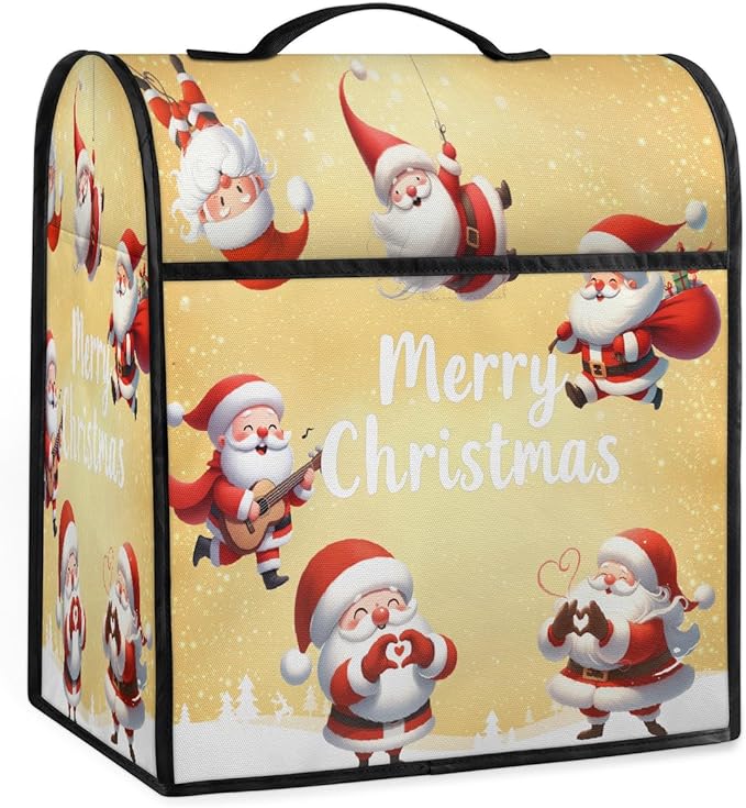 cfpolar Kitchen Aid Mixer Cover Compatible with 6-8 Quarts Christmas Cute Santa Claus Xmas Stand Mixer Cover Kitchen Aid Mixers Accessories Appliance Organizer Bag Dust Covers with Zipper Pocket