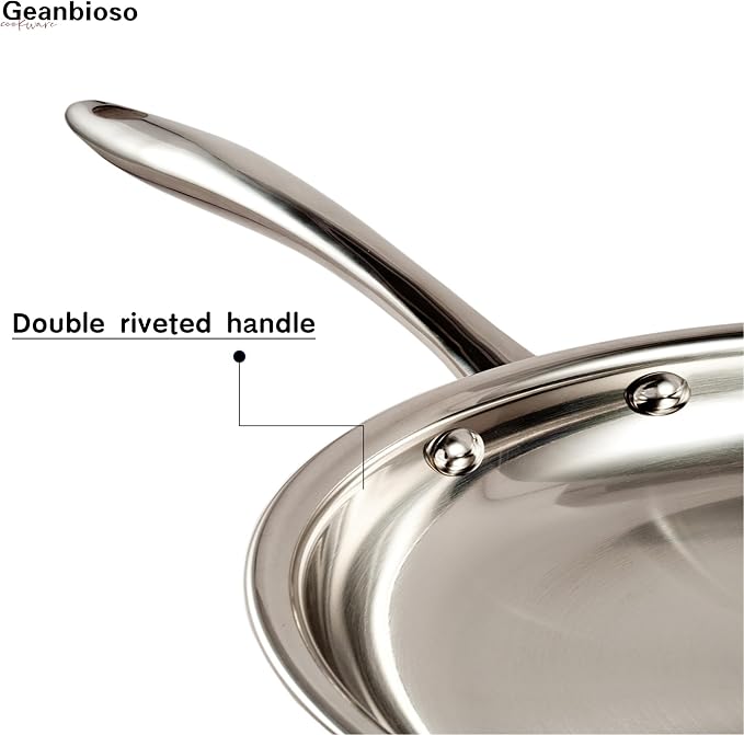 5 Ply Stainless Steel Cookware Set8-PieceProfessional Kitchen Cooking Heavy Chef QualityPFOA PTFE &amp PFOS FreeInduction Non-Toxic Oven SafeBest 18/8 Full Clad