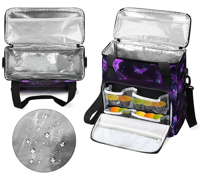 Halloween Bat Coffee Maker Carrying Bag Magical Bat Travel Storage Bag Compatible with K-Mini or K-Mini Plus Single Serve Coffee Brewer Carrying Case with Multiple Pockets &amp Shoulder Strap