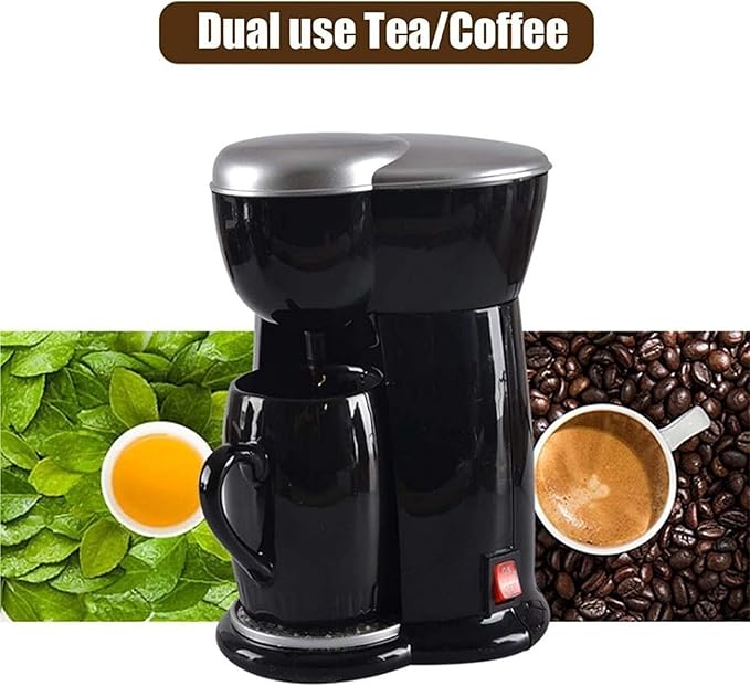 JITUIHOM Automatic Drip Coffee Maker - Compact Mini Machine for Home Use Dual Function for &amp Tea Single Cup Brewer