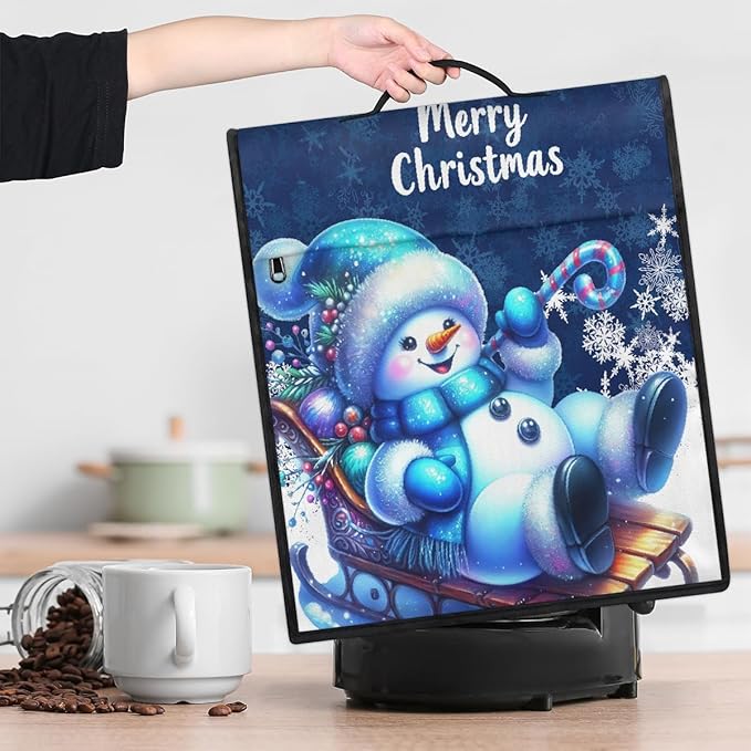 cfpolar Kitchen Aid Mixer Cover Compatible with 6-8 Quarts Christmas Snowman Candy Cane Stand Mixer Cover Kitchen Aid Mixers Accessories Appliance Organizer Bag Dust Covers with Zipper Pocket
