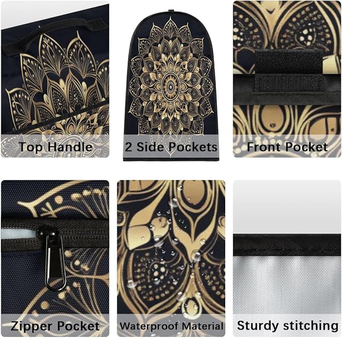 cfpolar Kitchen Aid Mixer Cover Compatible with 6-8 Quarts Bohemian Mandala Stand Mixer Cover Kitchen Aid Mixers Accessories Appliance Organizer Bag Dust Covers with Zipper Pocket