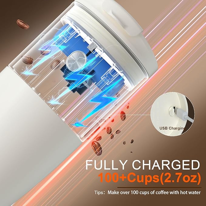 Self-Heating Electric Coffee Maker Cup Portable Mini Coffee Maker Compact Design for Camping Hiking Traval