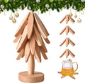 Wooden Trivets for Hot Dishes Tree Shape Trivet Set Foldable Kitchen Wooden Trivets Tree Coaster for Hot Dishes、Pot、Bowl、teapot、hot Pot Holders (4 Piece-Original Wood)