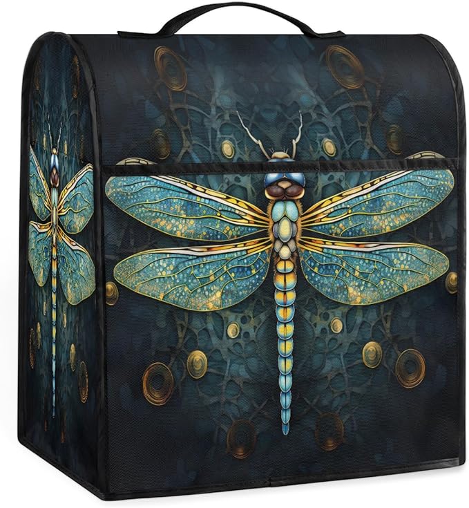 cfpolar Kitchen Aid Mixer Cover Compatible with 6-8 Quarts Animal Dragonfly Mandala Stand Mixer Cover Kitchen Aid Mixers Accessories Appliance Organizer Bag Dust Covers with Zipper Pocket