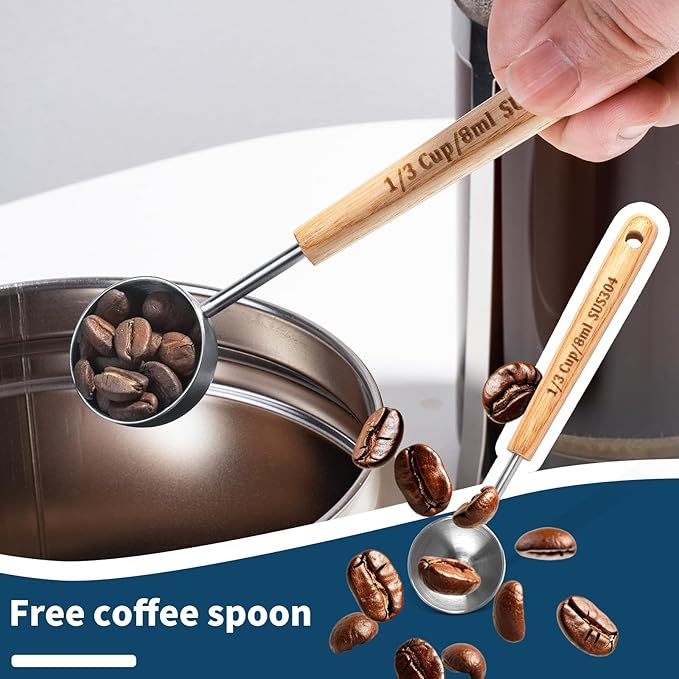MERMOO YILAN French Press Coffee Maker &amp Tea Press 20oz Borosilicate Glass Carafe Plastic-Free Small Coffee Maker for Loose Leaf Tea Cold Brew &amp Milk Frothing Includes Measuring Spoon