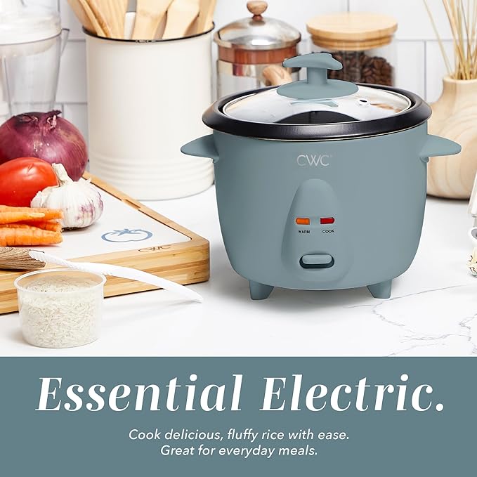 COOK WITH COLOR 6 Cup Rice Cooker 300W - Effortless Cooking and Perfectly Cooks 3 Cups of Raw Rice for 6 Cups of Cooked Rice Slate Blue