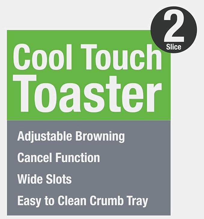 Continental Electric CE-TT011 Electric Toaster 2 Slice White