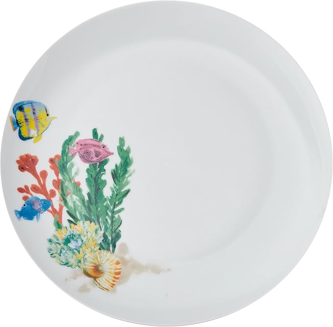 Studio Nova Coastal Ocean Underwater Life 12 Piece Dinnerware Plate Bowl Set Service for 4