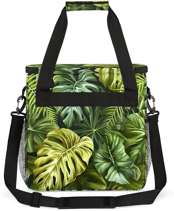 Coffee Maker Carrying Bag Palm Leaves Summer Theme Single Cup Coffee Maker Travel Bag Compatible with Keurig K-Mini or K-Mini Plus Portable Storage Bag with Shoulder StrapAZ-206
