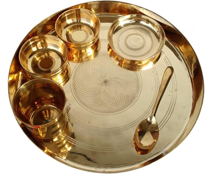 Rastogi Handicrafts Bronze Dinner Set (Kansa Thali)