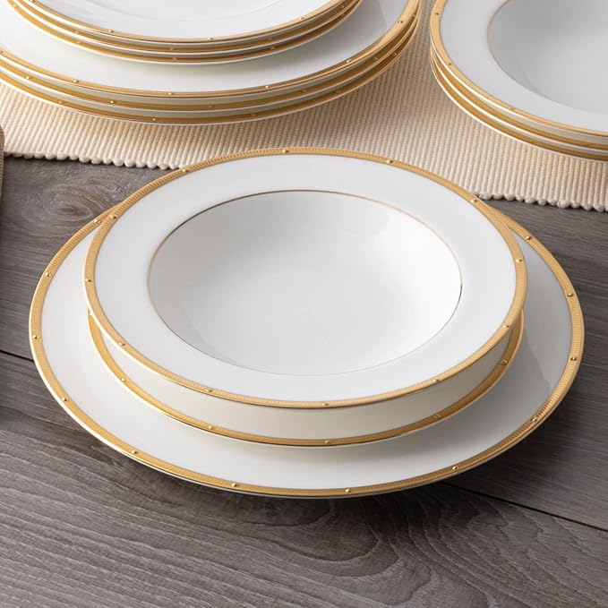 Noritake Rochelle Gold 12-Piece Dinnerware Set Service for 4