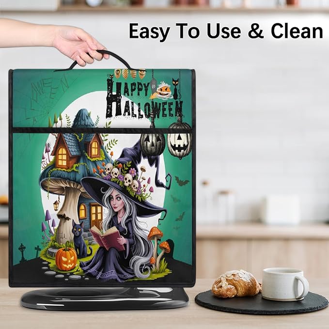 cfpolar Kitchen Aid Mixer Cover Compatible with 6-8 Quarts Halloween Witch House Stand Mixer Cover Kitchen Aid Mixers Accessories Appliance Organizer Bag Dust Covers with Zipper Pocket