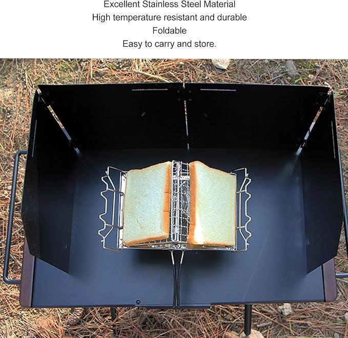 Camp Stove Toaster Stainless Steel Foldable Portable Camp Stove Toaster Tray Rack for Outdoor