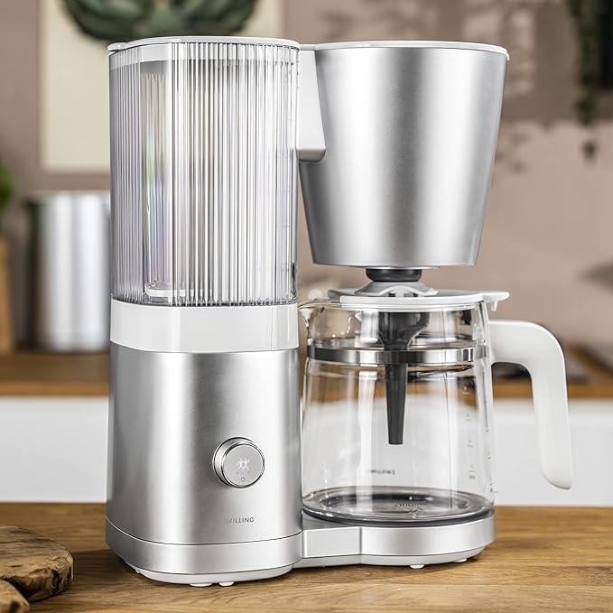 ZWILLING Enfinigy Glass Drip Coffee Maker 12 Cup Awarded the SCA Golden Cup Standard Silver