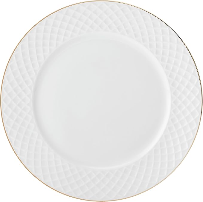 Mikasa Trellis Gold Rim Bone China Lightweight Chip Resistant 12 Piece Dinnerware Set Service for 4