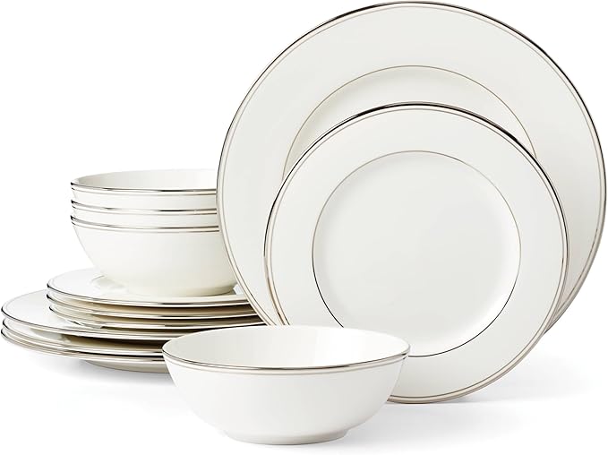 Lenox 895707 Federal Platinum 12-Piece Dinnerware Set Service for 4