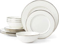 Lenox 895707 Federal Platinum 12-Piece Dinnerware Set Service for 4