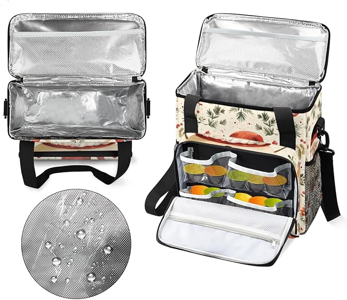 Fantastic Santa Claus Coffee Maker Carrying Bag Modern Santa Claus Travel Storage Bag Compatible with K-Mini or K-Mini Plus Single Serve Coffee Brewer Carrying Case with Pockets &amp Shoulder Strap