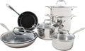 Stainless Steel Cookware Set - Tuxton Home 10-Piece Stainless Steel Cooking Set with Non Stick Frying Pans Casserole Saucepan Stockpot Steamer Insert &amp Lids - Stove &amp Oven Compatible Kitc