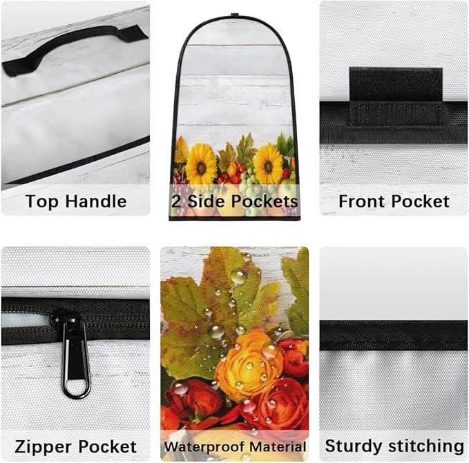 cfpolar Kitchen Aid Mixer Cover Compatible with 6-8 Quarts Pumpkin Sunflower Food Stand Mixer Cover Kitchen Aid Mixers Accessories Appliance Organizer Bag Dust Covers with Zipper Pocket