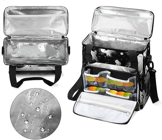 Spooky Ghosts Coffee Maker Carrying Bag Graffiti Ghosts Travel Storage Bag Compatible with K-Mini or K-Mini Plus Single Serve Coffee Brewer Carrying Case with Multiple Pockets &amp Shoulder Strap