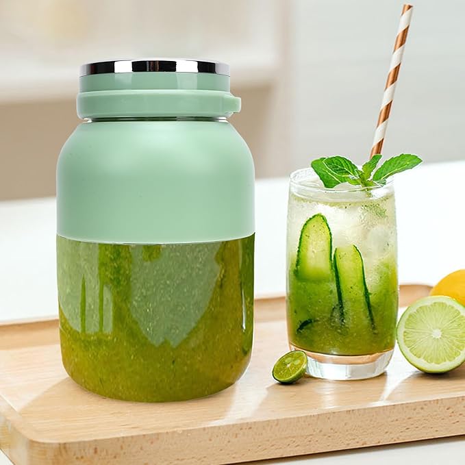 Portable Blender 800ml Electric Personal Blender for Shakes Smoothies Cordless Rechargeable Juicer Cup with Lid Straw for Gym Travel School for Girls Boys