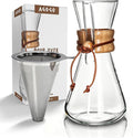 AGOGO Pour Over Coffee Maker Glass - 6 Cup Barista Kit with 304 Stainless Filter for Home Office Camping Cafes - Easy Clean Coffee Dripper Set (Soft Towel&ampBrush) (6 Cup/20 oz)