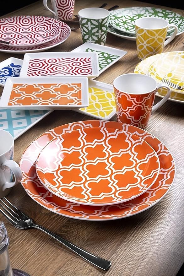 Casablanca 24 Pcs Porcelain Dinnerware Set for 6 Persons - Dishwasher safe
