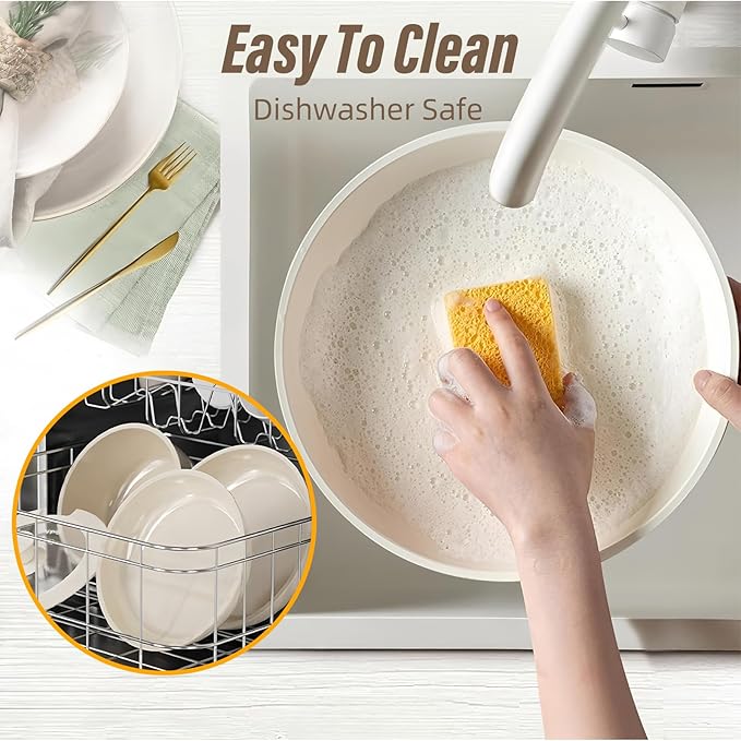 11 PCS Pots and Pans Set Non Stick Cookware Set With Removable Handles White Cookware Set Suitable for Induction Cooktops/Gas Stoves/Microwave Ovens