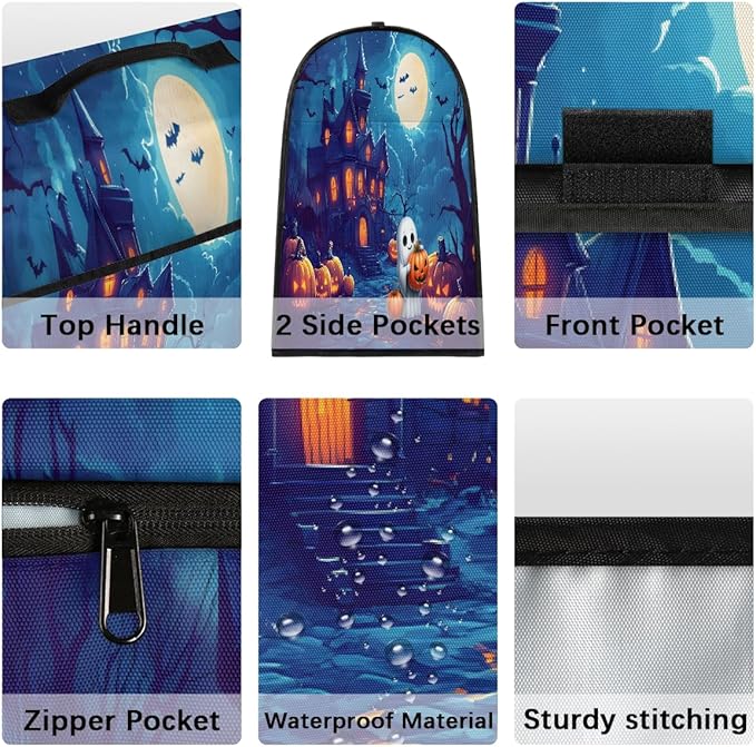 cfpolar Kitchen Aid Mixer Cover Compatible with 6-8 Quarts Halloween Ghosts Castle Pumpkin Stand Mixer Cover Kitchen Aid Mixers Accessories Appliance Organizer Bag Dust Covers with Zipper Pocket