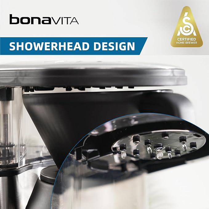 Bonavita 5 Cup Drip Coffee Maker Machine One-Touch Pour Over Auto Pause Brewing with Stainless Steel Double Wall Thermal Carafe SCA Certified Dishwasher Safe BV1500TS