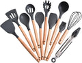 Kitchen Ceramic Cookware Sets 北欧风木柄硅胶厨具十二件套不粘锅烹饪锅铲勺收纳桶厨房 Kitchen Gadgets Cook Accessories 工具 KCookware Accessories - 1021