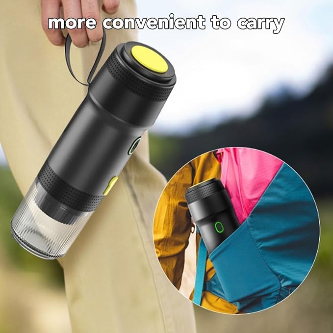 Portable Coffee Maker 3 in 1 Cordless Heating 20Bar Automatic Capsule Coffee Machine Outdoor Travel Office