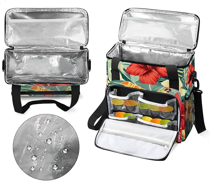Coffee Maker Carrying Bag Palm Leaf Floral Single Cup Coffee Maker Travel Bag Compatible with Keurig K-Mini or K-Mini Plus Portable Storage Bag with Shoulder StrapAZ-21
