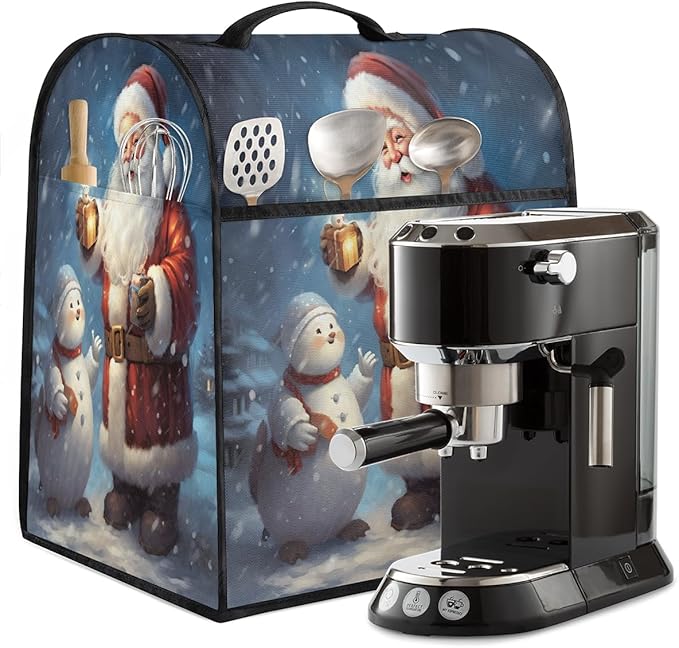 cfpolar Kitchen Aid Mixer Cover Compatible with 6-8 Quarts Snowman Santa Claus Christmas Stand Mixer Cover Kitchen Aid Mixers Accessories Appliance Organizer Bag Dust Covers with Zipper Pocket