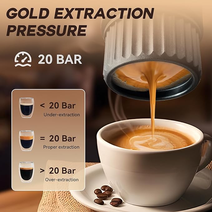 H02 PRO Portable Espresso Maker Mini Electric Coffee Maker Compatible with Ground Coffee &amp NS Capsule Women's Day Gift 20 Bar Travel Espresso Machine with Self-Heating for Camping RV
