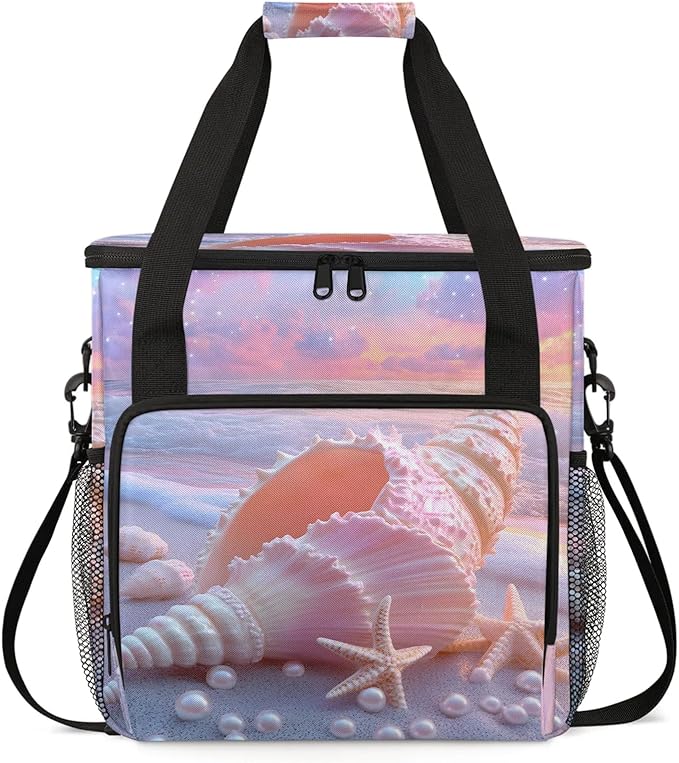Starfish Coffee Maker Travel Bag Cute Insulated Grocery Bag Travel Picnic Leakproof Cooler Bags With Shoulder Strap