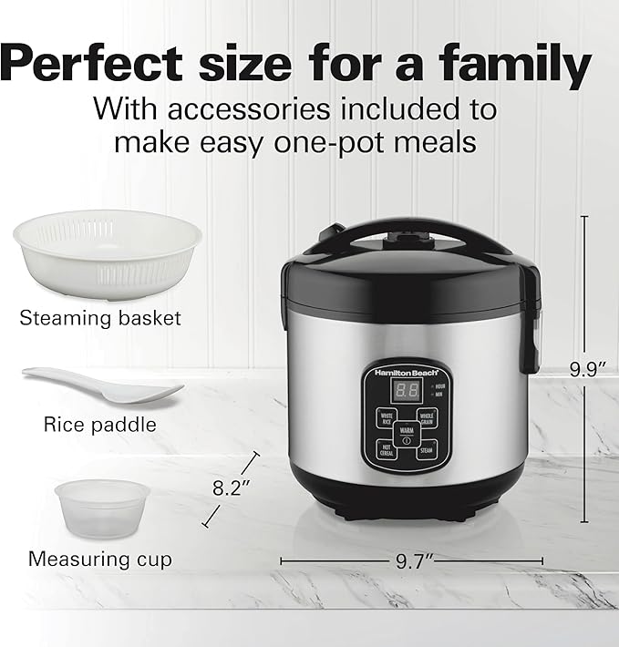 Hamilton Beach Digital Programmable Rice Cooker &amp Food Steamer &amp Portable 6 Quart Set &amp Forget Digital Programmable Slow Cooker Lock Dishwasher Safe Crock &amp Lid Temperature Probe St