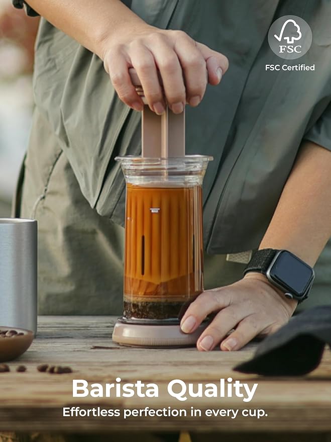 D1 All-in-one 1-2 Cup Portable Coffee Maker with 200-Count Paper Filters Included Cold &amp Hot Brew a French-press Style Coffee Press for Travel Hiking &amp Camping