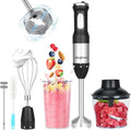 Keylitos 5 in 1 Immersion Hand Blender Mixer [Upgraded] Handheld Stick Blender with 600ML Chopper 800ML Beaker Whisk and Milk Frother for Smoothie Baby Food Sauces RedPuree Soup (Black)