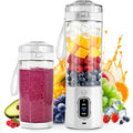 MIAOKE 2026 Upgrade 700 ML Portable Smoothie Blender Rechargeable Personal Blende Contains both Automatic and Pulse Functions with Travel Cup and Lid 6 Sharp Blades Mixer Blender Machine Kitchen